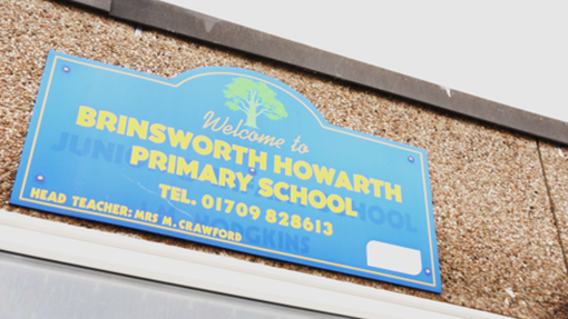 An image of the sign of Brinsworth Howarth Primary School