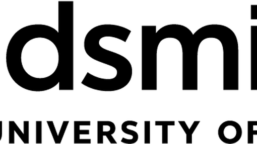 Black logo that says Goldsmiths University of London